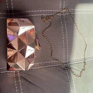 Gold Metallic Clutch/ Crossbody bag